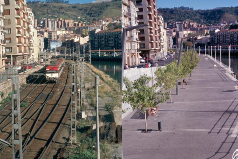 Re-routing of train tracks allowed the development of Bilbao’s waterfront